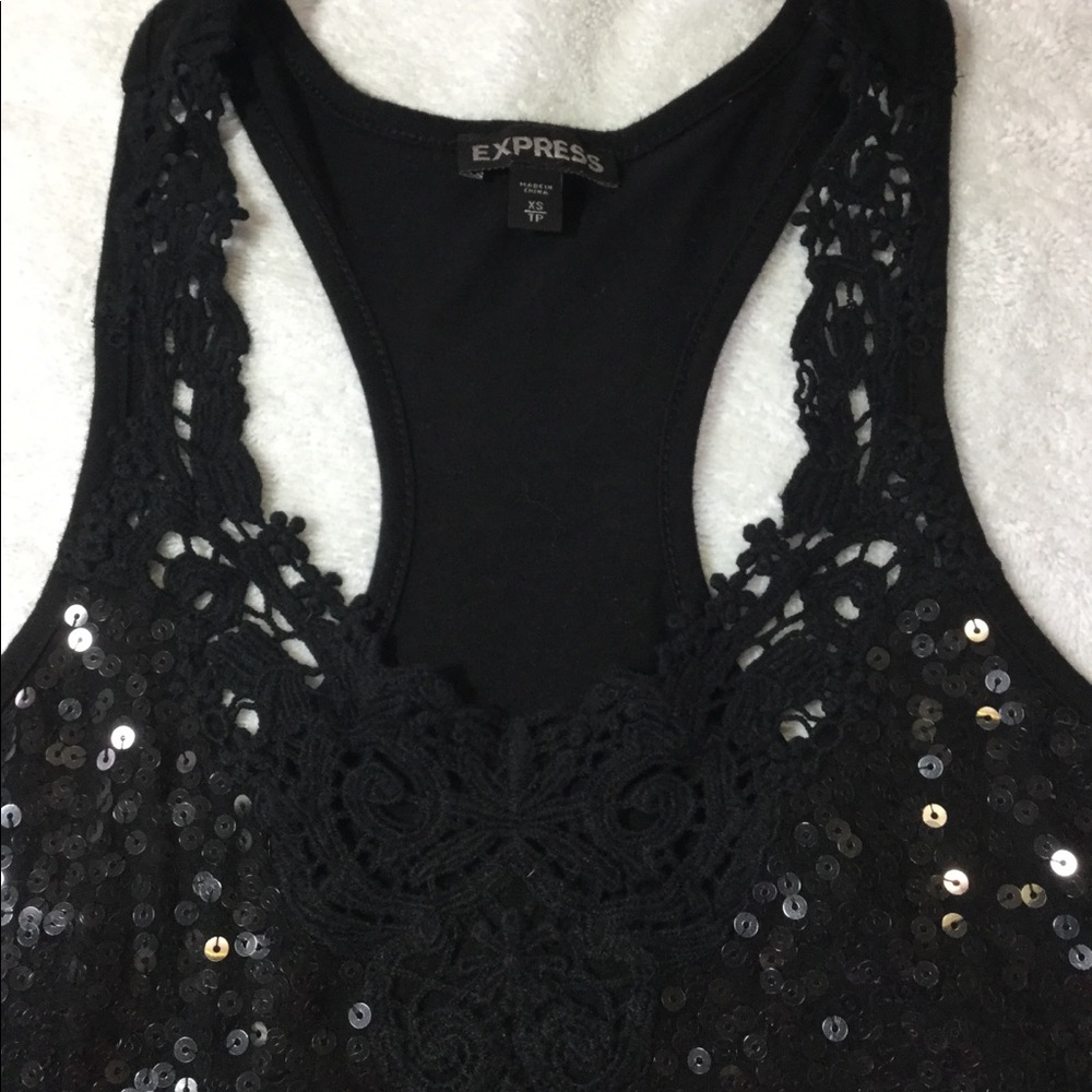 Express black sequin top - Picture 2 of 5